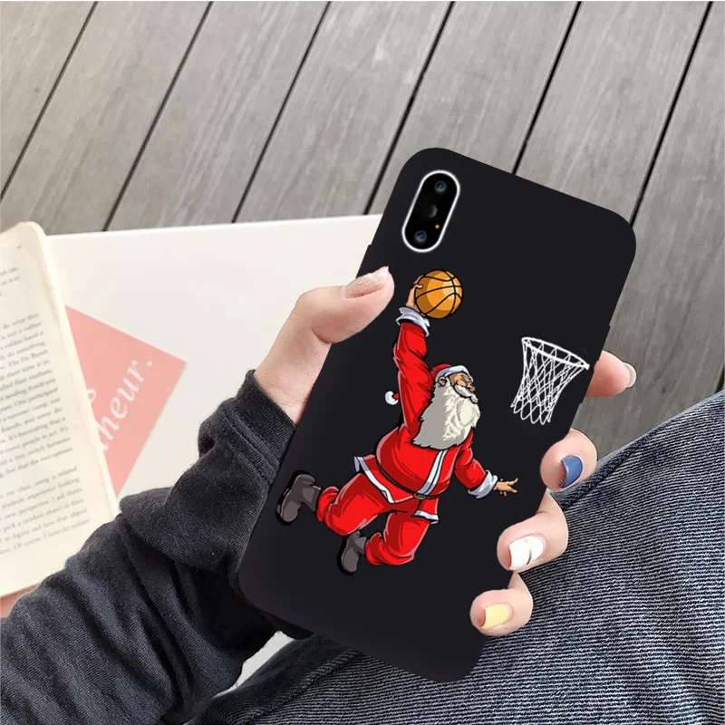 Рождественский чехол для телефона iphone 12 11 Pro Max XS XR мультяшный баскетбольный с