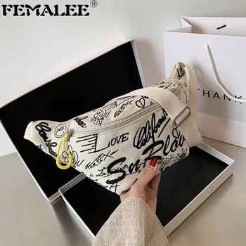 

Female Personality Graffiti Shoulder Bag Girls Designer Letters Crossbody Purse New Fashion Printing Underarm Handbags For Women