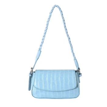 

Fashion Crocodile Pattern Baguette Shape Bags Designer Handbags High Quality Luxury Female Weave Underarm Shoulder Bag Bolsa