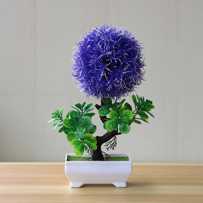 

Artificial Fake Potted Topiary Ball Plant Bonsai Outdoor Home Office Garden Decoration Multicolor
