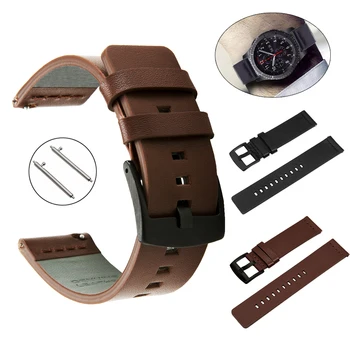 

20mm 22mm Leather Watch band Strap for Samsung Galaxy Watch 42 46mm Gear S3 Sport WatchBand Quick Release 18mm vivoactive 3 4S