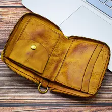 

Cobbler Legend Women Retro Short Zipper Wallet Multifunctional Cowhide Genuine Leather Purse Male With Coin Pocket 2021 New