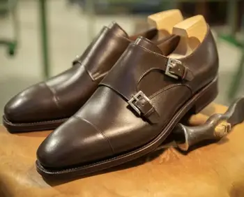 

New Fashion Men Top Quality Pu Leather Slip-on Shoe Male Casual Classic Trendy Low Heel Monk Strap Shoes Zapatos De Hombre TV657