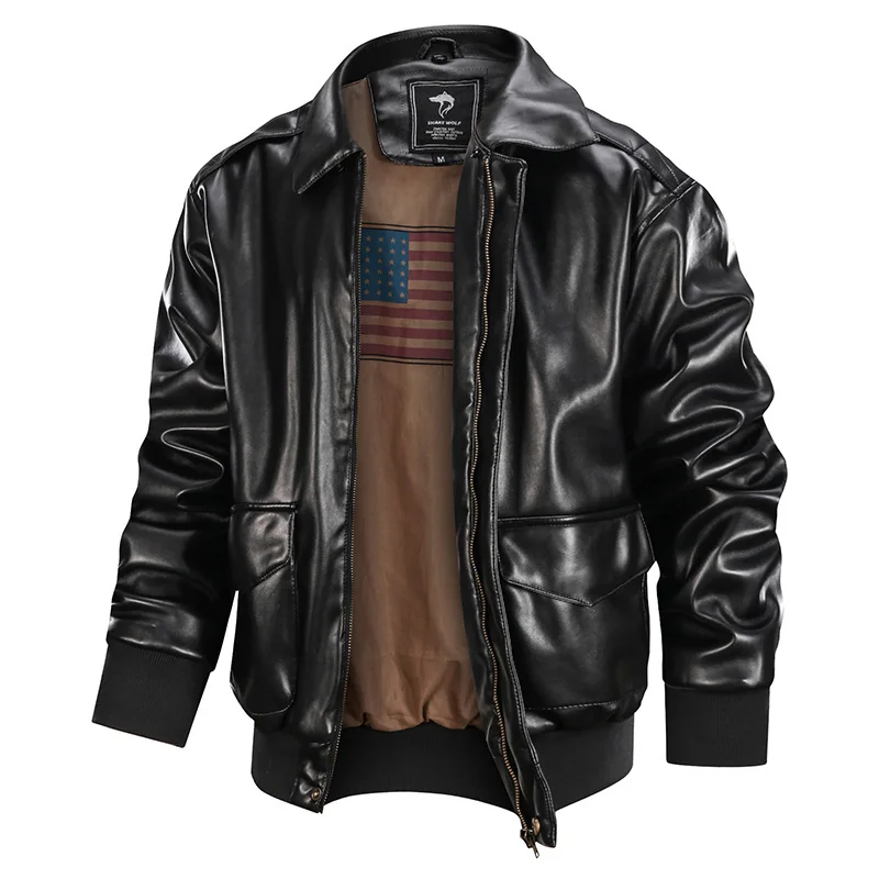 Black Refire gear MA-1, мужские Куртки из искусственной кожи, зимняя теплая военная куртка-бомбер, куртка-пилот, тактическая Повседневная куртка для полиции, пальто из искусственной кожи - Цвет: Black