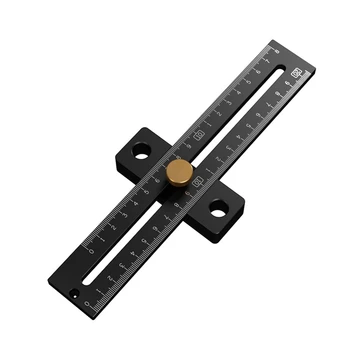 

Aluminum Alloy Scale Measure Scribing Ruler Woodworking T-Type Hole Ruler Marking Tool