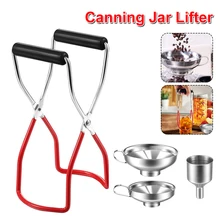Ensemble de pinces de levage en acier inoxydable, entonnoir de haute qualité, trémie de mise en conserve, filtre de levage de bocal avec poignée, lève verre Mason