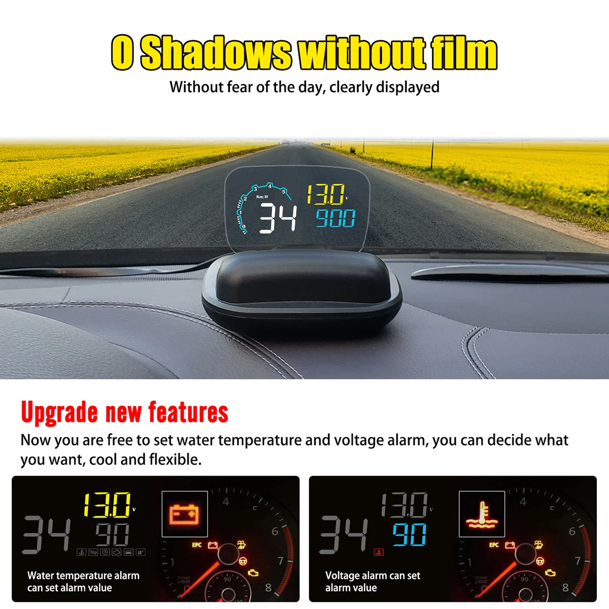 C600 Автомобиль Hud OBD бортовой компьютер gps Head-up дисплей для всех транспортных средств Спидометр вождения расход топлива проектор