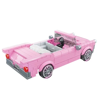 

368Pcs Convertible Super Sports Car Bricks Model Educational Building Blocks Vehicle Toy Assembly Toys - Static Version Pink