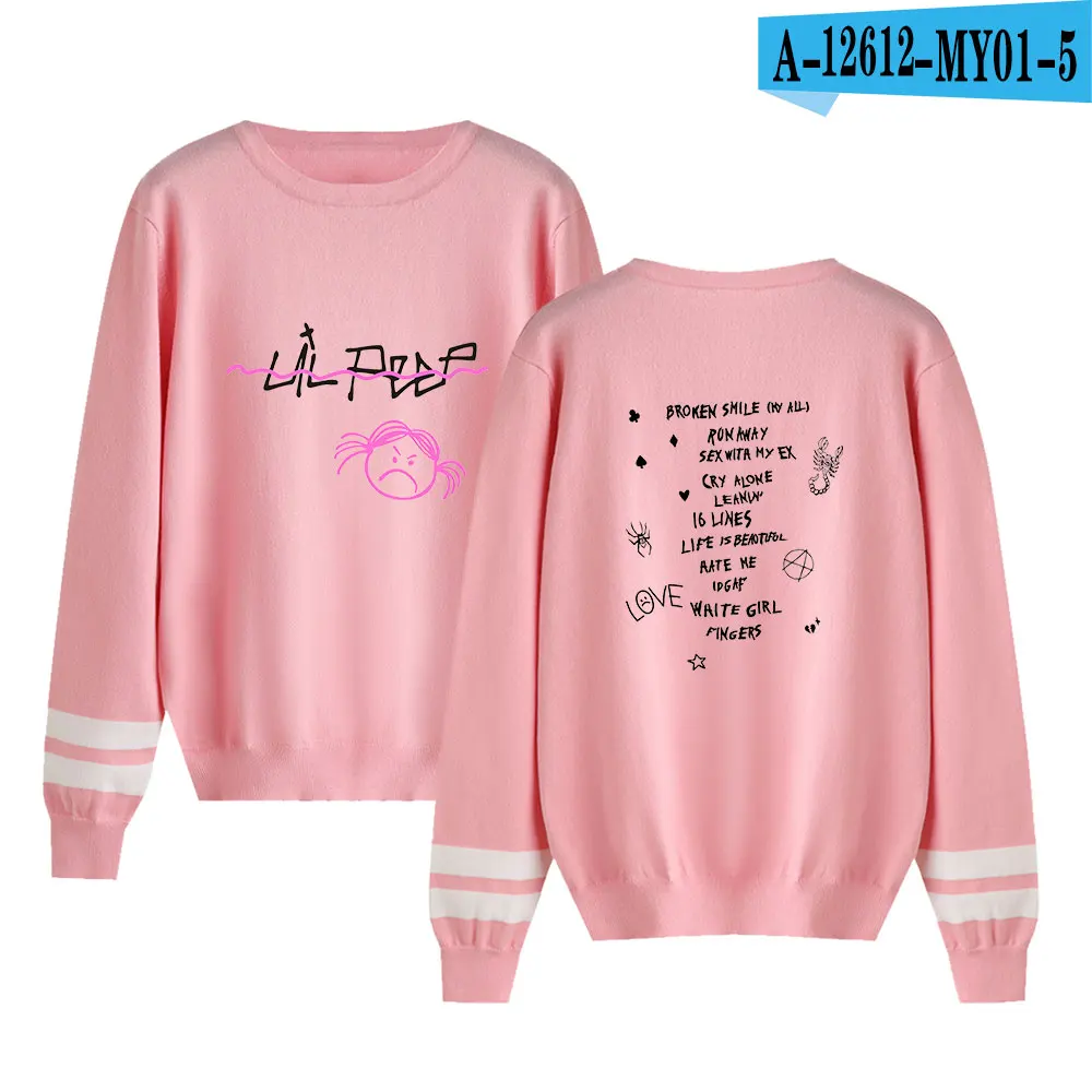 pink Lil Открытый свитер вязаный свитер с длинными рукавами осенний свитер уличная мода принт пуловер Классический свитер с круглым вырезом свитер для влюбленных - Color: pink