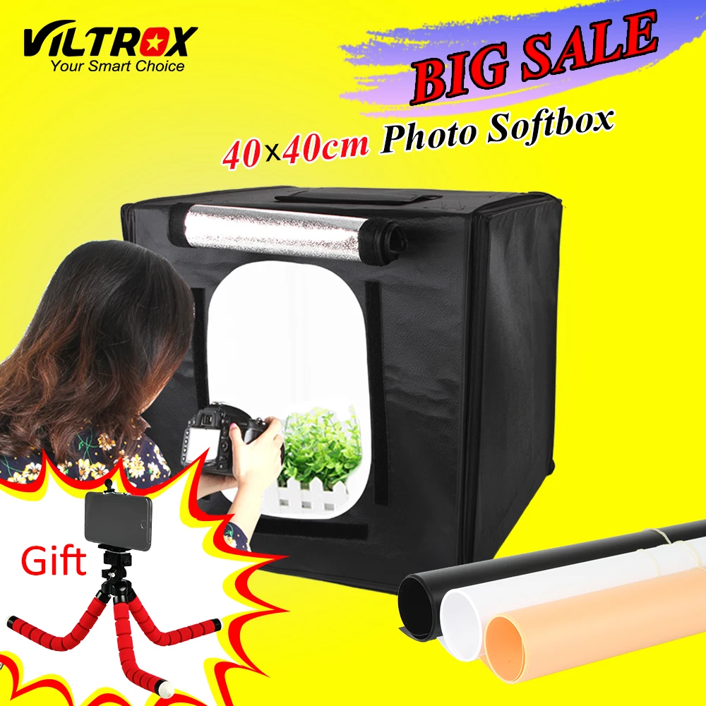 Viltrox 40*40 см светодиодный софтбокс для фотостудии светильник фотосъемки палатка