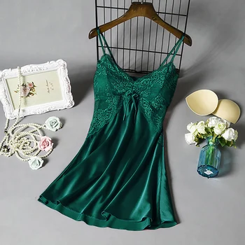 

Women Sexy Nightgown Sleepwear Sleep Dress V Neck Strappy Solid Nightwear Night Dress Female Clothes Mujer Vestido