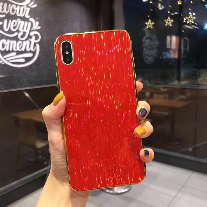red Сияющий блестящий золотой чехол для samsung Galaxy A7 чехол КРЫШКА ДЛЯ samsung S10 плюс S8 S9 Примечание 10 J4 J6 A9 A6 A8 A10 A20 A30 A50 - Цвет: red