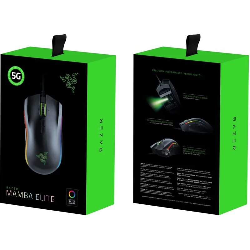 Мышь Razer Mamba Elite черный оптическая(16000dpi) USB игровая(9but