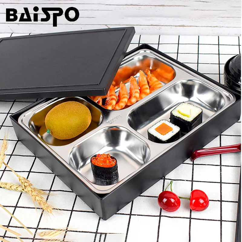 Baispo Bento Box японский стиль пищевой контейнер из нержавеющей стали Ланч-бокс Snack Mutfak Aksesuarlari пищевые контейнеры Loncheras