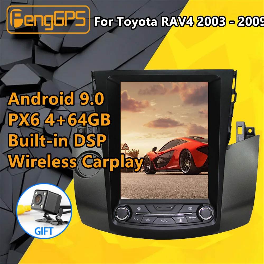 Автомагнитола Tesla PX6 для Toyota RAV4 автомагнитола на Android 2003 2009 с GPS навигацией без DVD