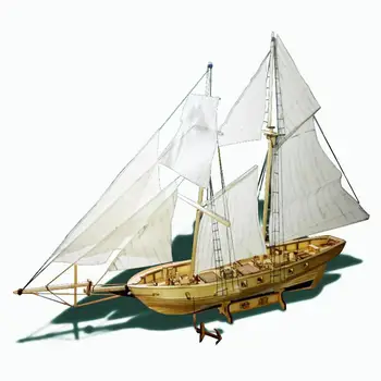 

RCtown Assembling Building Kits Ship Model Wooden Sailboat Toys Harvey Sailing Model Assembled Wooden Kit DIY