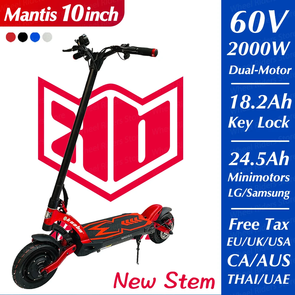 Kaabo Mantis10 Pro+ 2000w Dual Motor E-scooter Lg Battery 60v 24.5ah Electric  Scooter Two Wheel Foldable Skateboard Hydraulic - Electric Scooters -  AliExpress