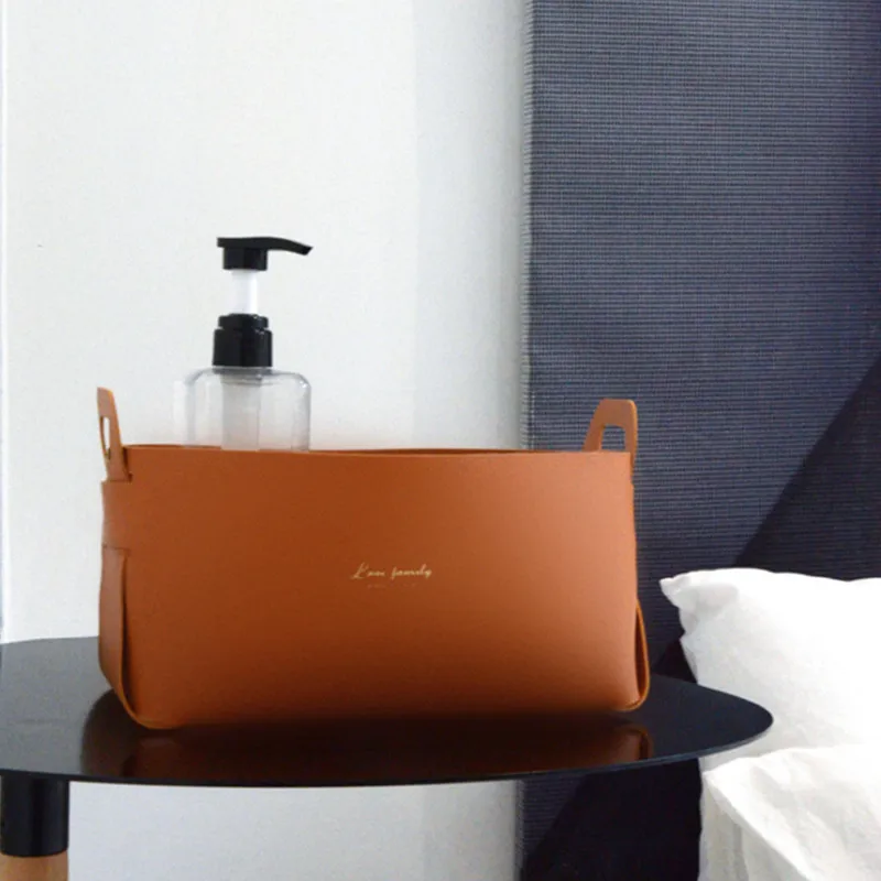 가죽 데스크탑 대형 스토리지 박스, 거실 침실 잡화 키 플레이트 장식 주사위 트레이 동전 PU 접이식 스토리지 도매 잡동사니 정리함 PU 엔클로저 데스크톱 화장품 저장 바구니 사무실 관리자 상자 액세서리 쟁반