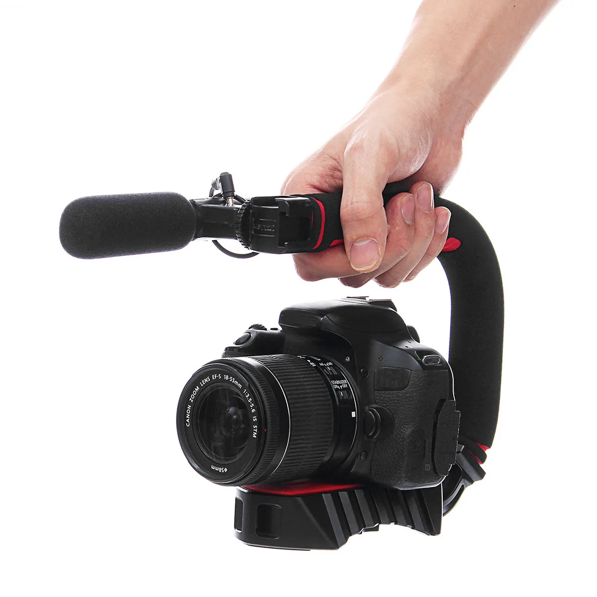 U-Grip Pro тройной башмак видео стабилизатор ручка держатель для камеры телефон видео Rig Сумка для фотоаппарата Nikon Canon iPhone X 8 7