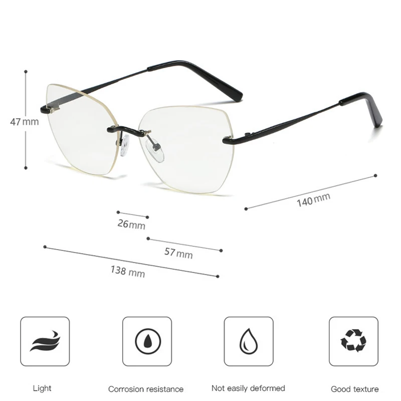 Mimiyou элегантная оправа для очков в стиле кошачьи глаза женские без оправы женские ретро оптические очки мужские оправы для очков прозрачные UV400 брендовые дизайнерские