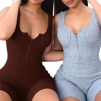 

Summer Women Sleeveless Jumpsuit Fashion Solid Color Romper Casual Clothes 4 Colors