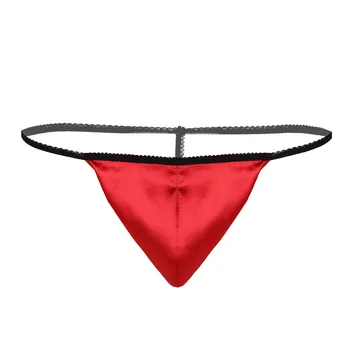 

Sexy Men Underwear Gay Jockstrap Thongs Men G-string Silky Satin Lingerie Sexy Low Rise Bulge Pouch T-back Male Underpants