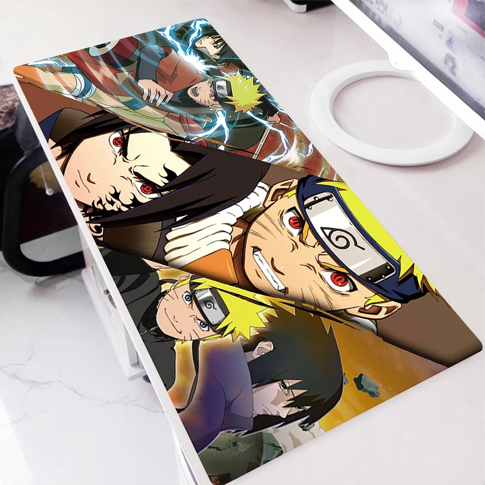Anime Mouse Pad Gaming Accessories Gabinete Gamer Keyboard Desk Mat Non-Slip Laptop Mousepad Kakashi Gaara Sasuke Design-Narutos |
