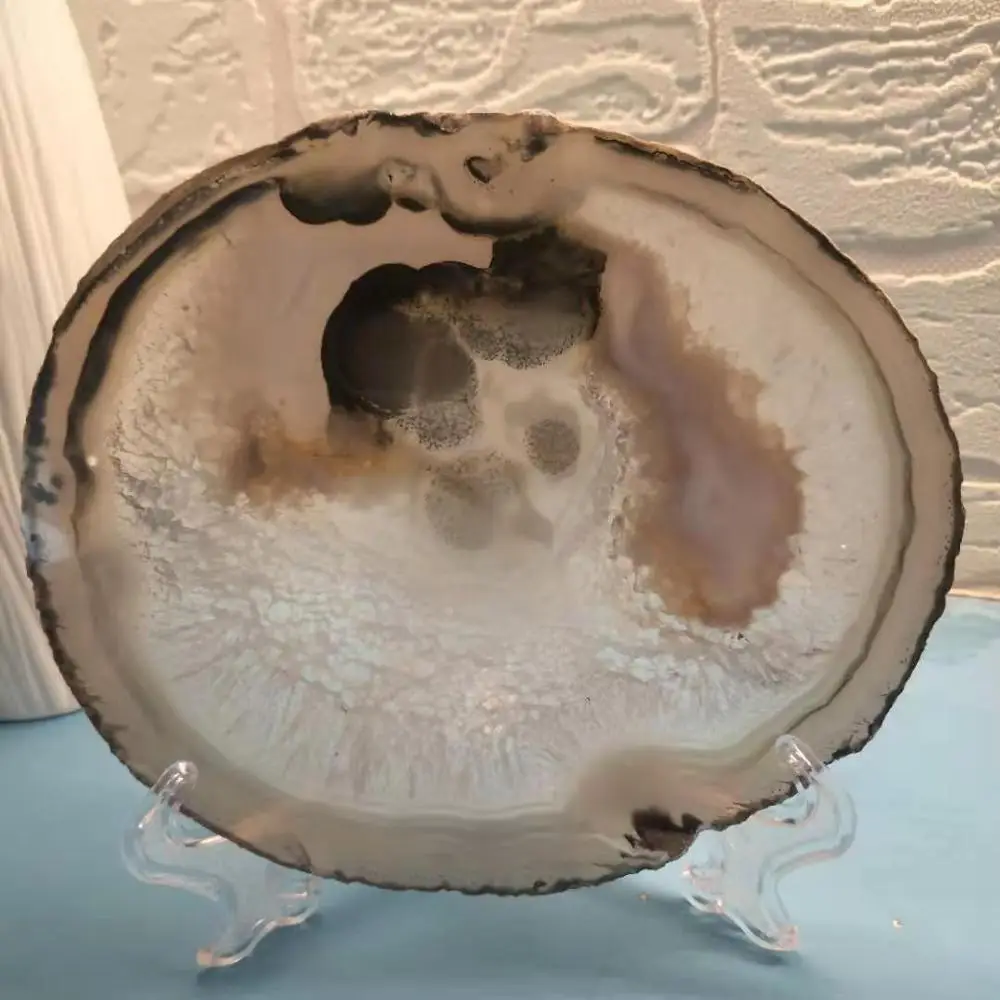 Большой полированный кварц Agate срез жеоды Crystal 120 140 мм|Камни| |