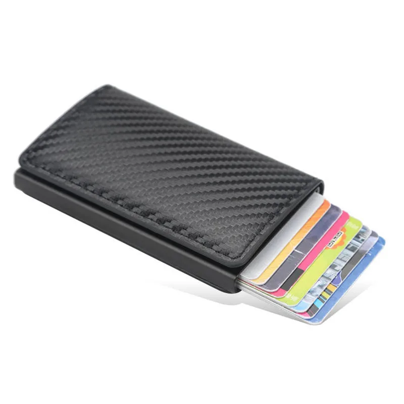 Aluminum Metal Credit Business Mini Card Wallet Carbon Fiber Cardholder Man Women Smart Wallet Business Card Holder Rfid Case,wallet card holder,card holder,credit card holder,credit card wallet,card wallet,business card holder,smart wallet
