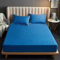 Bonenjoy Quilted Waterproof Fitted Sheet With Elastic Queen King Size Mattress Cover Solid Color Bed Sheets (No Pillowcase) 3
