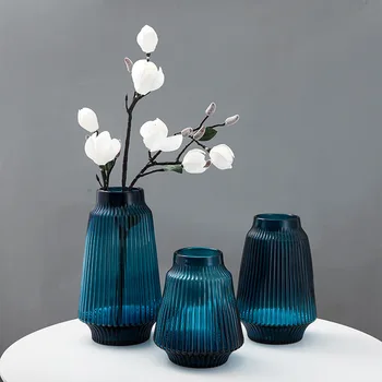 

Vase Navy Modern Vase Decoration Nordic Hand Blown Glass Home Accessories Home Decor Living Room Wedding Festival Bar Bedroom