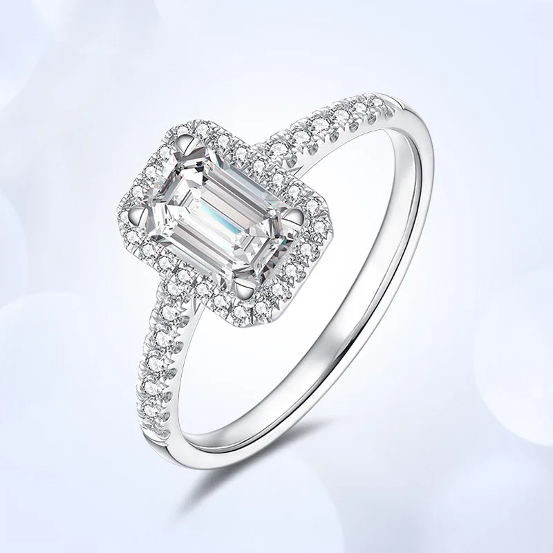 YPAY8 Fashion luxury hot brand S925 sterling silver Water droplets carved ring goddess ladies AAA big zircon square jewelry | Украшения и