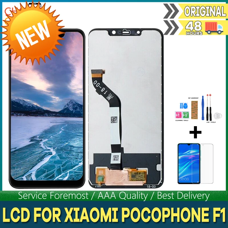 Оригинальный ЖК-дисплей 6 18 дюйма AAA для Xiaomi Pocophone F1 экран с дигитайзером в сборе