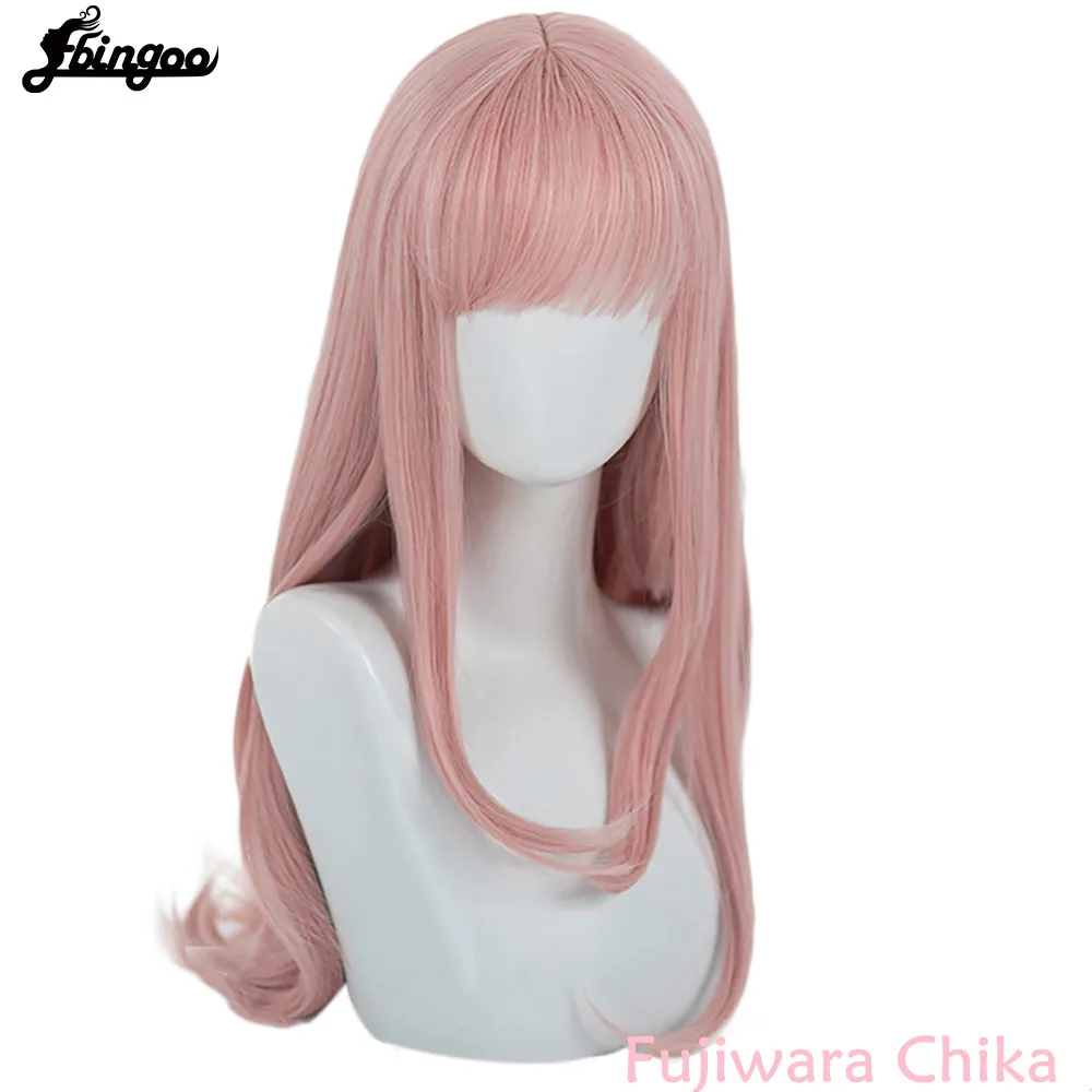 Chika Wig Fujiwara Ebingoo Kaguya-Sama Pink Natural Women Long-Light Wave Girls Synthetic
