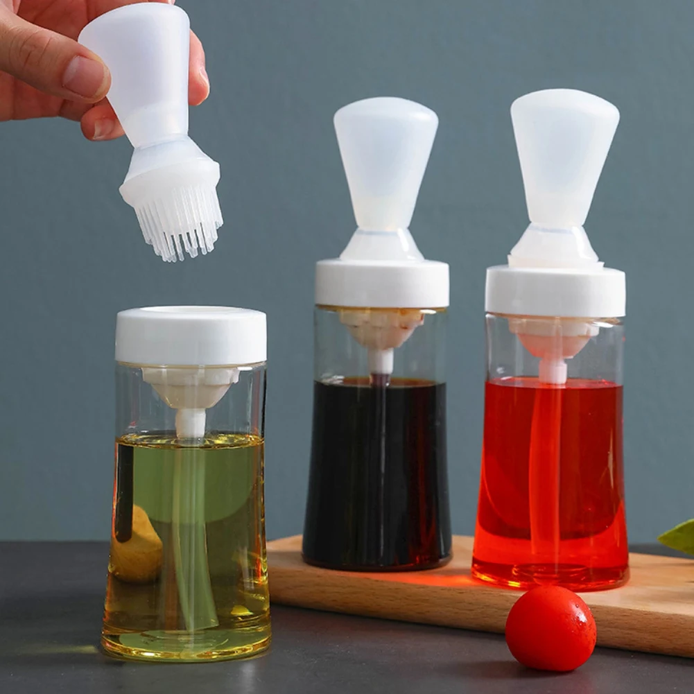 Portable Silicone Oil Brush with Bottle For Barbecue Grill