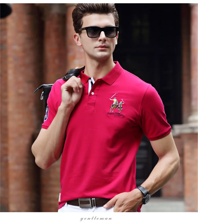 Мужская рубашка поло марки Camisa Polo рубашка Мужская дышащая хлопок Повседневная рубашка поло с коротким рукавом мужские поло Homme