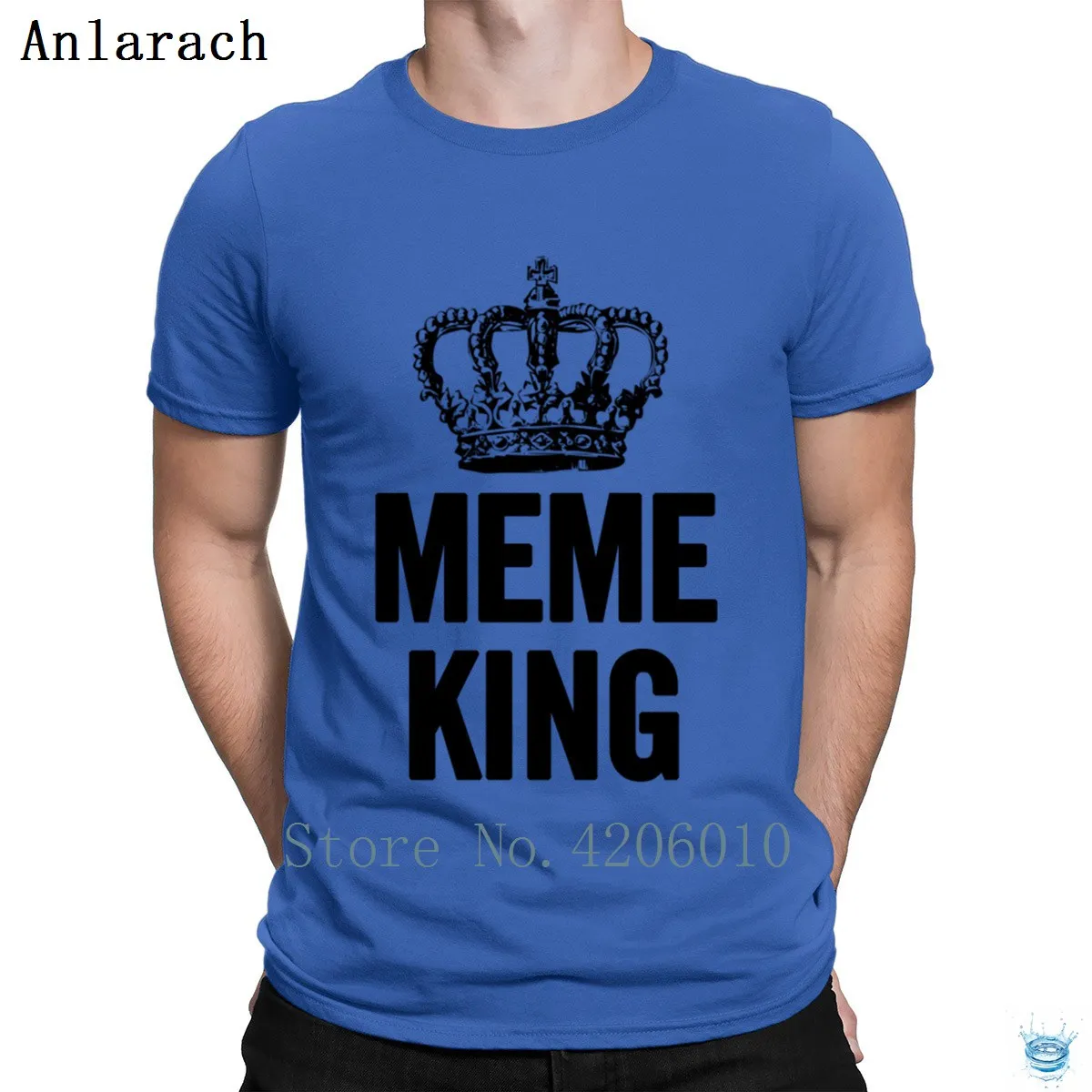 Черная футболка Meme King, известный большой размер, вязаный Топ в стиле хип-хоп, футболка для мужчин, классический тренд, Летний стиль, забавная футболка - Цвет: Royalblue