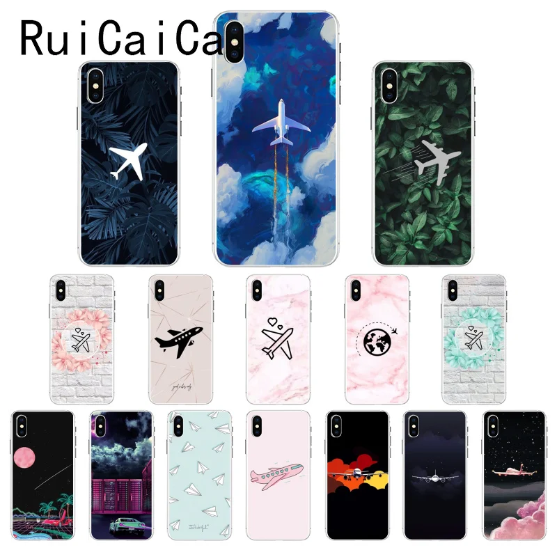 Мягкий силиконовый чехол для телефона Ruicaica с мультяшным воздушным самолетом для iPhone 8 7 6 6S Plus X XS MAX 5 5S SE XR 10