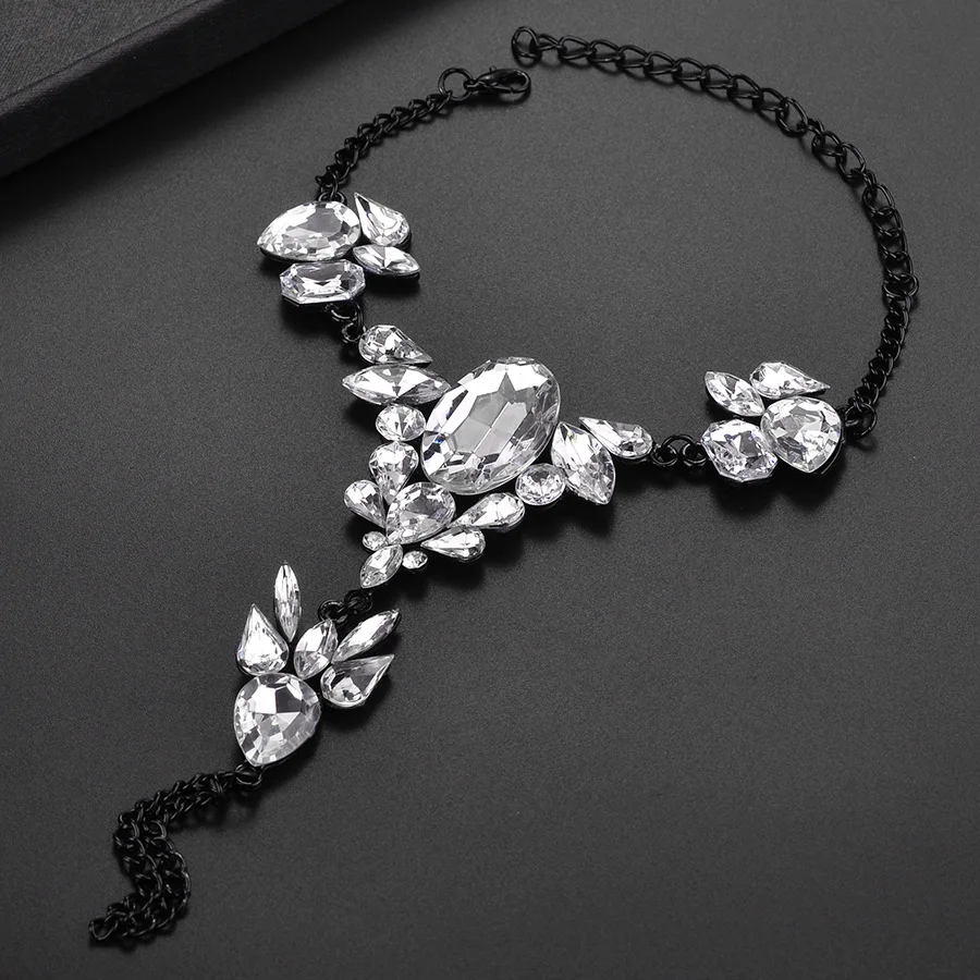 Европа и Америка аксессуары стиль AliExpress панк Кристалл браслет на ногу из драгоценных камней