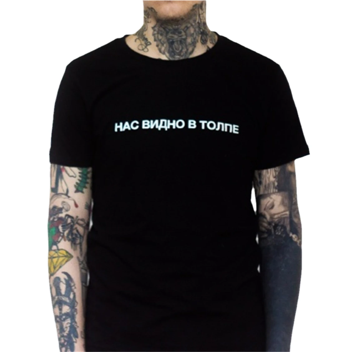 

Светоотражающая футболка унисекс с русскими надписями, мы видим в толпе, летняя хлопковая Элегантная футболка