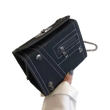 

PinShang Women Rivet Chain Bag Matte Single Shoulder PU Leather Cross-body Fashion Messenger Bag