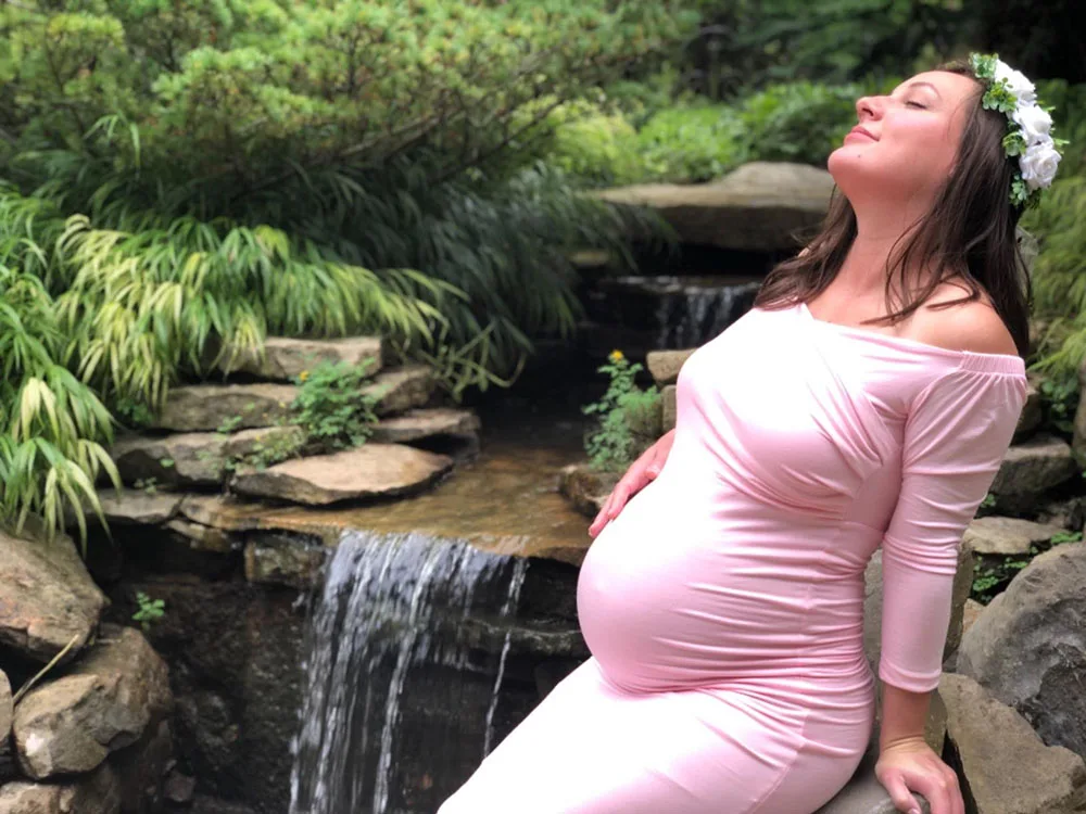 Long Sleeve Maxi Maternity Dress for Photo Shoot Elegant Fitted Gown Pregnancy Dress for Baby Shower Women Photography Prop 2020