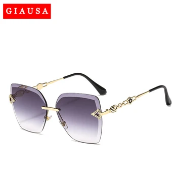

Luxury Brand Metal Sunglasses Women Square Fashion Rhinestone Cutting Gradient Grey Vintage Sun Glasses Ladies zonnebril dames