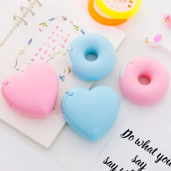 

Creative cartoon stationery Portable donut tape holder Invisible tape cutter Included small tape