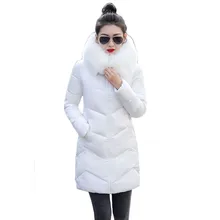 Белый мех с капюшоном, пуховик, хлопок, женский, черный, красный,, новинка размера плюс, свободное, плотное, теплое пальто, противостоит супер холодной одежде CX1081