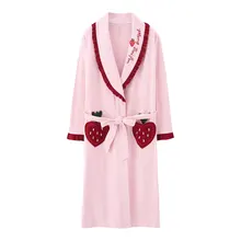 Женский халат пикантные осеннее платье с длинными рукавами ночная рубашка одежда с длинным рукавом хлопковые пижамы одежда для сна плюс Size3XL женский сна пляжный спа-одежда