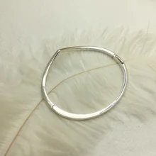 925 Sterling Silver Classic Sparking Wishbone Bangle Women's Charm Jewelry Bangle Free Shipping Wholesale