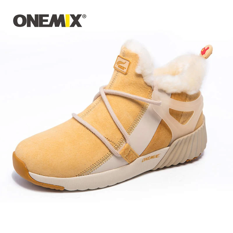 ONEMIX/Женская обувь для пеших прогулок с высоким берцем; прочные нескользящие теплые уличные непромокаемые Трекинговые ботинки для альпинизма; кроссовки для кемпинга; мужские ботинки зимние кроссовки