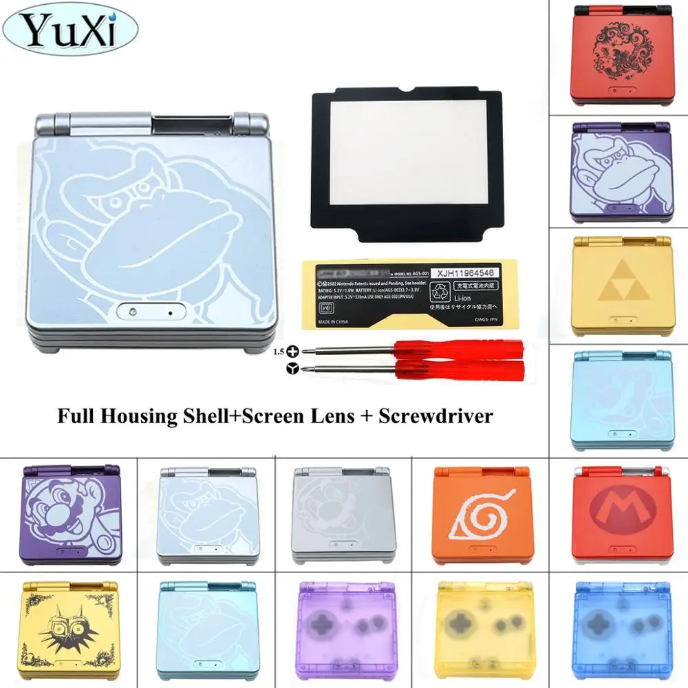 Прозрачный чехол YuXi с мультяшным рисунком для GBA SP Nintendo Gameboy Сменный Чехол полным