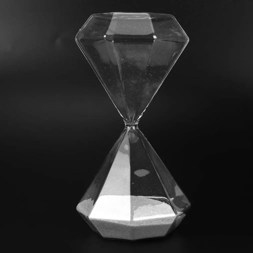 Large 30 Minutes Diamond Hourglass Meter Time Creative Glass Home Decoration Graduation Season Birthday Gift